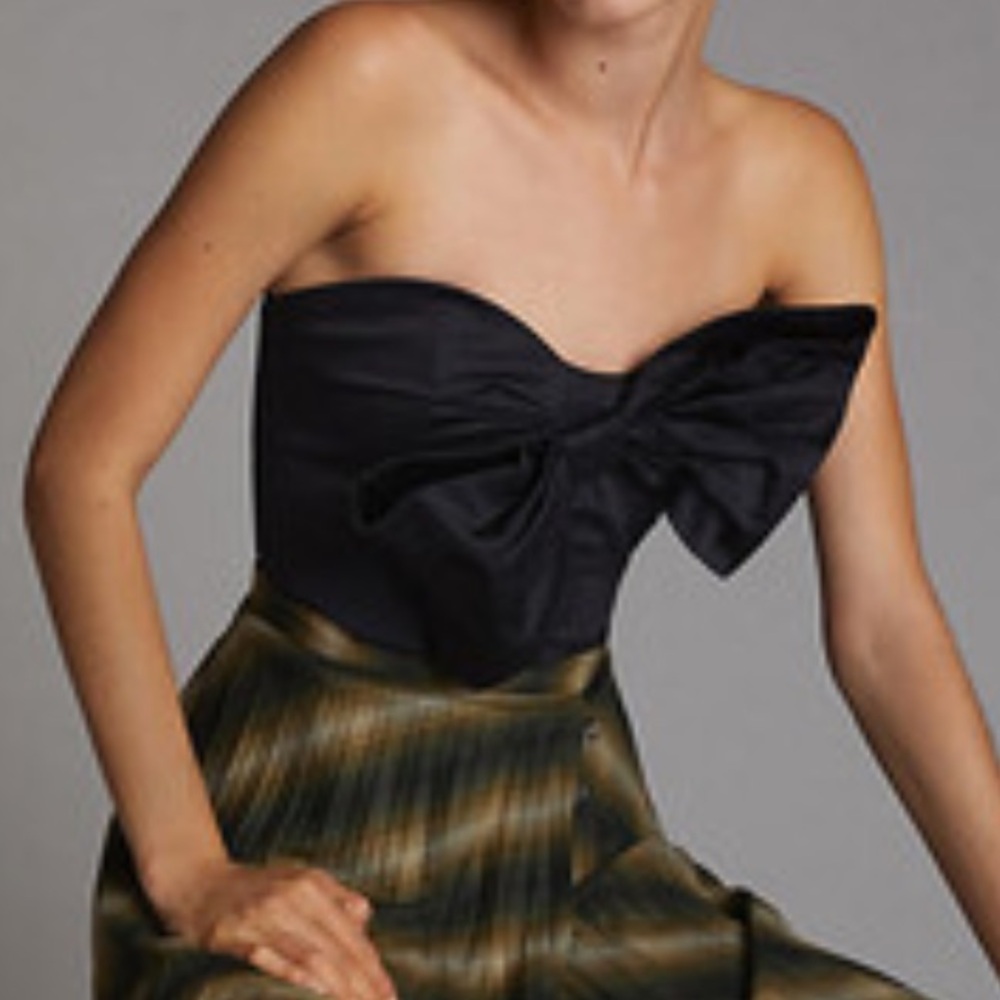 Anthropologie hutch bow crop top